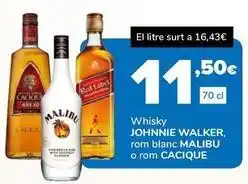 Supeco Jonnie walker / malibu / cacique - whisky rom blanc o rom oferta