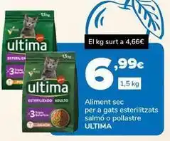 Supeco Ultima - aliment sec per a gats esterilitzats salmo o pollastre oferta
