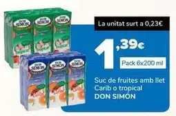 Supeco Don simón - suc de fruites amb llet carib o tropical oferta