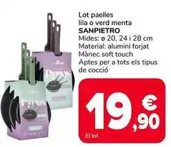 Supeco San pietro - lot paelles lila o verd menta oferta