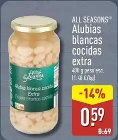 ALDI All seasons - alubias blancas cocidas extra oferta