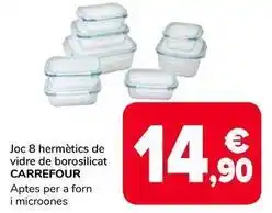 Supeco Carrefour - joc 8 hermetics de vidre de borosilicat oferta