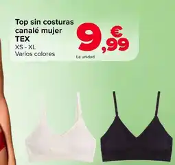 Carrefour Tex - top sin costuras canalé mujer oferta