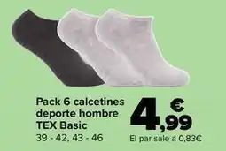Carrefour Tex basic - pack 6 calcetines deporte hombre oferta