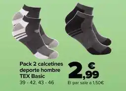 Carrefour Tex basic - pack 2 calcetines deporte hombre oferta