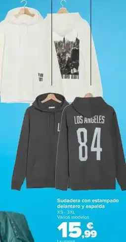 Carrefour Tex - sudadera con estampado delantero y espalda oferta