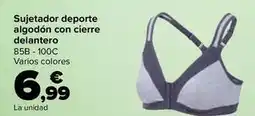 Carrefour Tex - sujetador deporte algodón con cierre delantero oferta