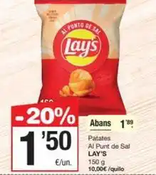 SPAR Fragadis Lay's - patates al punt de sal oferta