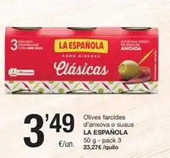 SPAR Fragadis La española - olives farcides d'anxova o suaus oferta