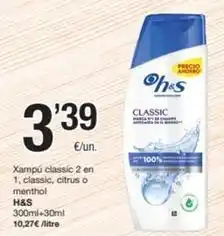 SPAR Fragadis H&s - xampu classic 2 en 1, classic, citrus o menthol oferta