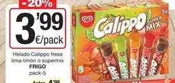 SPAR Fragadis Frigo - helado calippo fresa lima-limon o supermix oferta