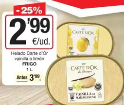 SPAR Fragadis Frigo - helado carte d'or vainilla o limón oferta