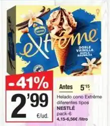 SPAR Fragadis Nestlé - helado cono extreme diferentes tipos oferta