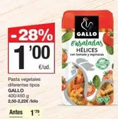 SPAR Fragadis Gallo - pasta vegetales diferentes tipos oferta