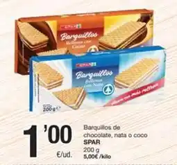 SPAR Fragadis Spar - barquillos de chocolate nata o coco oferta
