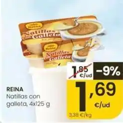 Eroski Reina - natillas con galleta oferta