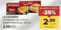 Autoservicios Familia La cocinera - canelones de carne o lasana bolonesa oferta