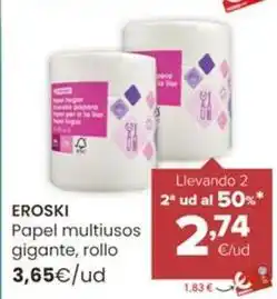 Autoservicios Familia Eroski - papel multiusos gigante, rollo oferta