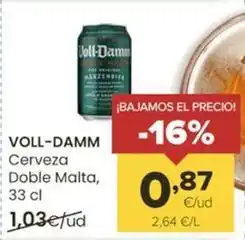 Autoservicios Familia Voll-damm - cerveza doble malta oferta