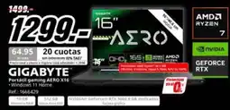 MediaMarkt Gigabyte - portátil gaming aero x16 oferta