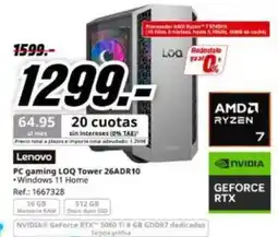 MediaMarkt Lenovo - pc gaming loq tower 26adr10 oferta