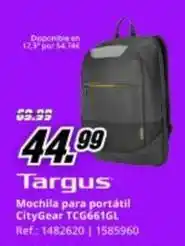 MediaMarkt Targus - mochila para portátil citygear tcg661gl oferta