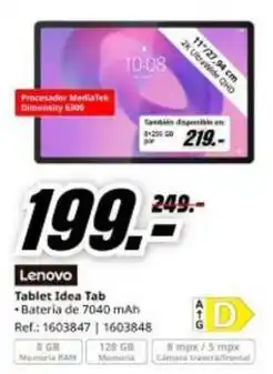 MediaMarkt Lenovo - tablet idea tab oferta