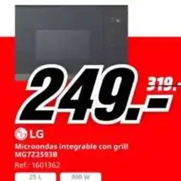 MediaMarkt Lg - microondas integrable con grill mg7225938 oferta