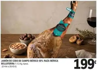 Belloterra - jamón de cebo de campo ibérico 50% raza ibérica