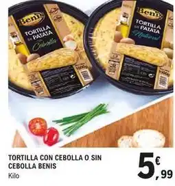 E.Leclerc Benis - tortilla con cebolla o sin cebolla oferta