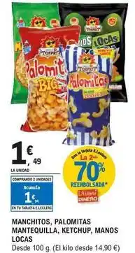 E.Leclerc Tosfrit - manchitos, palomitas mantequilla, ketchup, manos oferta