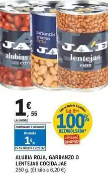 E.Leclerc Jae - alubia roja, garbanzo o lentejas cocida oferta