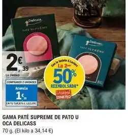 E.Leclerc Delicass - gama pate supreme de pato u oferta