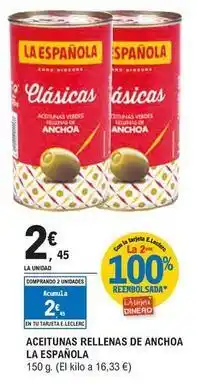 E.Leclerc La española - aceitunas rellenas de anchoa oferta