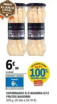 E.Leclerc Andrés baigorri - espárragos d.o navarra 8/12 frutos oferta