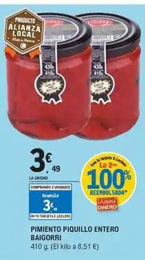 E.Leclerc Baigorri - pimiento piquillo entero oferta