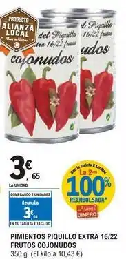 E.Leclerc Cojonudos - pimientos piquillo extra 16/22 frutos oferta
