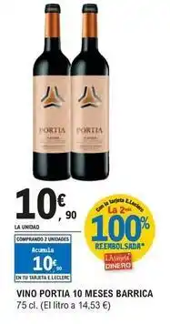 E.Leclerc Portia - vino 10 meses barrica oferta