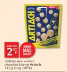 Consum Artiach galletas mini wafers chocolate blanco oferta