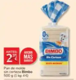 Consum Bimbo pan de molde sin corteza oferta