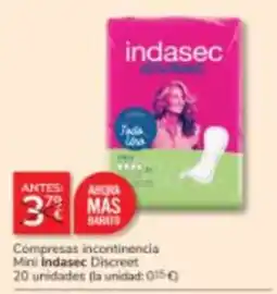 Consum Indasec compresas incontinencia mini indasec discreet oferta