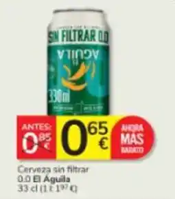 Consum El Águila cerveza sin filtrar oferta
