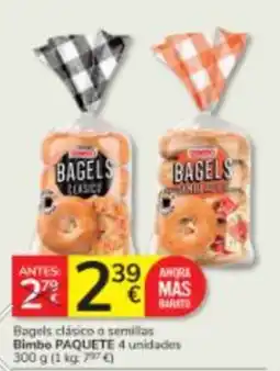 Consum Bimbo bagels clásico o semillas oferta