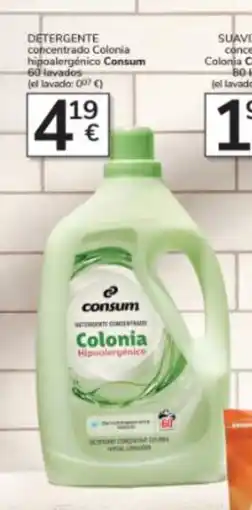 Consum Consum detergente concentrado colonia hipoaergénico oferta