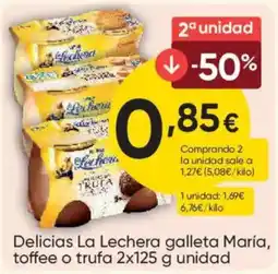 FROIZ Delicias La Lechera galleta María, toffee o trufa oferta