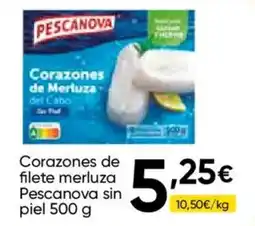 Cash FROIZ Pescanova corazones de filete merluza del cabo sin piel oferta