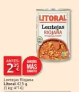 Consum Litoral lentejas riojana oferta