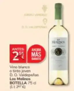 Consum Los Molinos vino blanco o tinto joven oferta