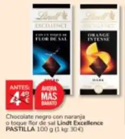 Consum Lindt Excellence chocolate negro con naranja o toque flor de sal oferta