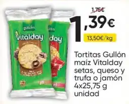 FROIZ Gullón tortitas maiz Vitalday setas, queso y trufa o jamón oferta